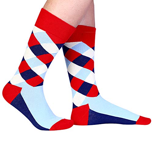 Jeasona Mens Dress Socks Crew Pack Funny Fun Crazy Novelty Cool Funky Cotton (Multicolored 12 Pairs, 12) #TOP1