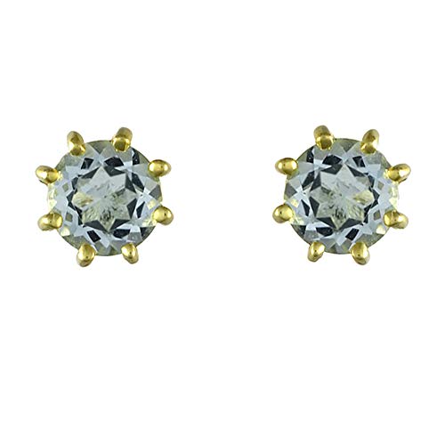 Preisvergleich Produktbild Ivy Gems Halskette 9 Karat (375) Gelbgold Aquamarin facettiert Ohrstecker