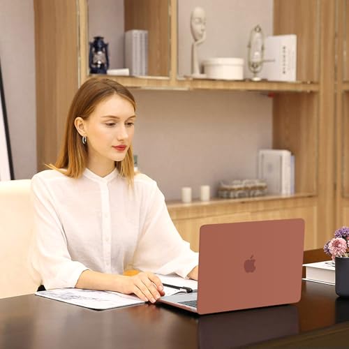 Image of MOSISO Compatible with MacBook Air 13 inch Case 2022 2021 2020 2019 2018 Release A2337 M1 A2179 A1932 Touch ID, Plastic Hard Shell Cover Compatible with MacBook Air 13.3 inch Case, Garnet Red