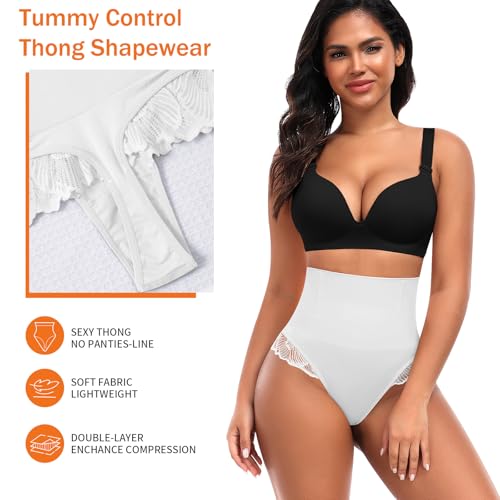 Image of Werena Tummy Control Thong Shapewear for Women High Waisted Body Shaper Panties Shaping Thong Girdle Underwear