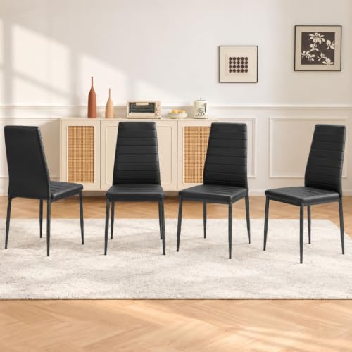 Karl home Dining Chairs Set of 4, PU Leather...
