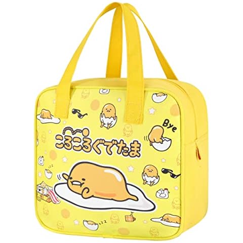 Roffatide Anime Gudetama Lunch Bag for School Work Leakproof Thermal Reusable Insulated Lunch Box Travel Picnic Container for Boys Girls Cover