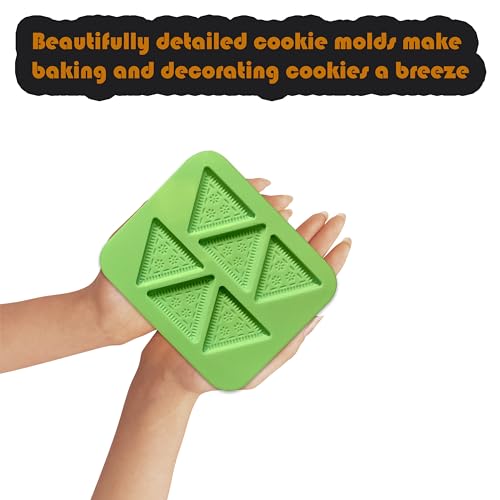 Image of MoldBerry Cookies Mould Triangle Shape Chocolate Mould for Chocolate Making Silicone Mould for Handmade Gifts Soaps Cookies Chocolates Resin Arts (Pack of 1)