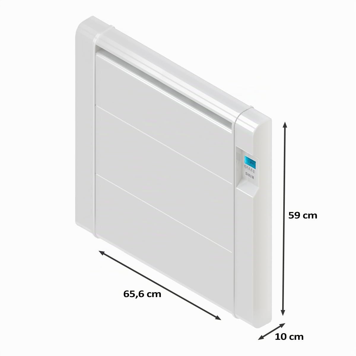 HJM Emisor Térmico Bajo Consumo AMD 1500, Calor Rápido, Programación 24/7, Funciones Ahorro, Turbo Programable, 1500W, Blanco