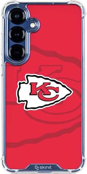 Skinit Clear Phone Case Compatible with Galaxy S25 - Officially Licensed NFL Kansas City Chiefs Double Vision Design