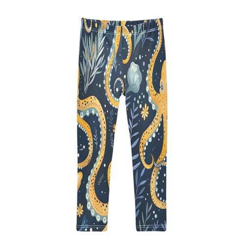 Bolaz Toddler Girls Leggings Printed Yoga Pants Leggings Octopus Water Grass for Kids