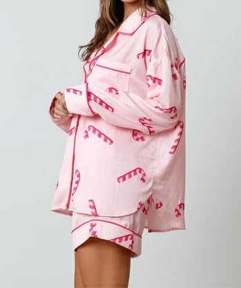 LILTWIST Women Christmas Santa Pajamas Cute Xmas Tree 2 Piece Pjs Shorts Set Martini Long Sleeves Pj Shirts Sets Loungewear - Image 5