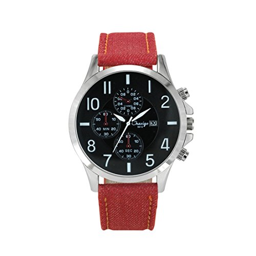 Chaxigo Unisex Canvas Stainless Steel Military Relogio MasculinoSport Quartz Watch 9909 Blak&Silver&Red