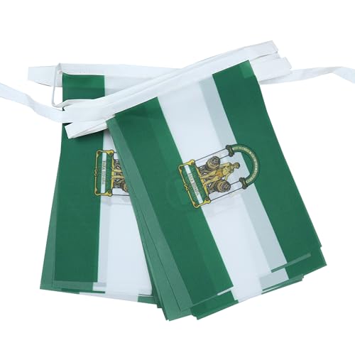Image of AZ FLAG Andalusia 6 meters BUNTING Flag 20 flags 9'' x 6'' - Spanish region of Andalucia STRING flags 15 x 21 cm