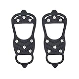 MARUFANG かんじき 靴底用滑り止め 転倒防止 凍結防止 雪 登山 釣り 磯 ８本爪 軽量 アイゼン,アイス スパイク 靴底 着脱簡単 男女兼用 (Ｍ)