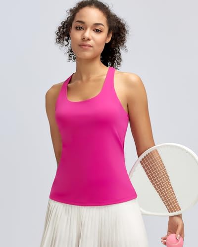 Image of RUNNING GIRL Tank Tops with Built in Bras,Workout Racerback Tank Tops for Women Athletic Yoga Top