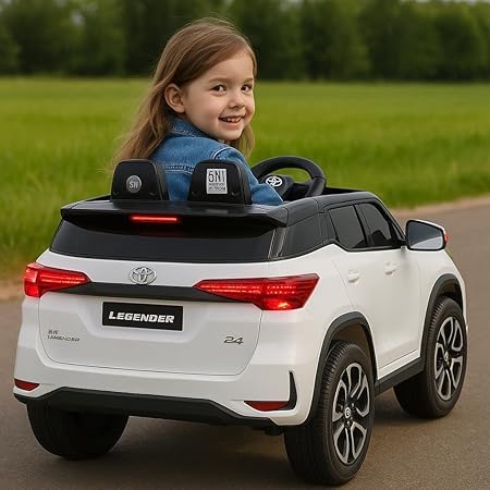 Image of Kawaii Kids Licensed Toyota Kids Rideon Car | Toyota Fortuner Legender| Manual Plus Remote Control | Lights and USB Music Player | Kids Age - 1-5