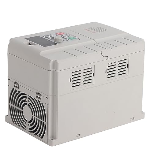 Haofy Inversor de Control de Velocidad del Motor Inversor de Salida Trifásico de 4 KW Entrada de 220 V Salida de 380 V para Ventiladores, Bombas de Agua, Compresores de Aire Carcasa de Plástico ABS