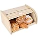 Creative Home Porta-Pane Legno Beige | Moderno | 40 x 27,5 x 18,5 cm | Contenitore Pane | Coperchio Scorrevole Avvolgibile | Apertura Frontale a Scomparsa | Faggio Naturale | Moderno Accessori Cucina
