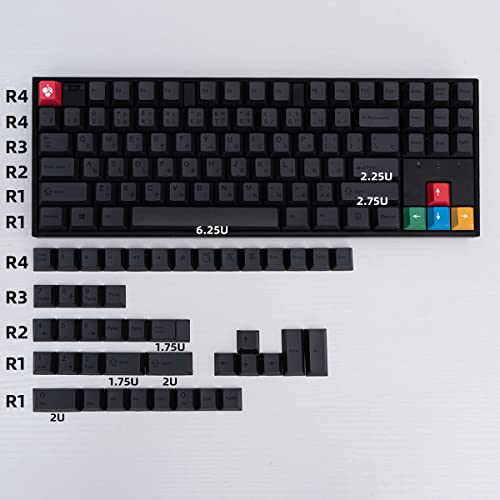 mintcaps PBT Gray Japanese Keycaps Cherry Profile Retro Dye-Sub Keycaps Set 130 Keys Custom Keyboard Key caps for 60% 65% 70% 75% Cherry Gateron MX Switches Mechanical Keyboards - Image 2