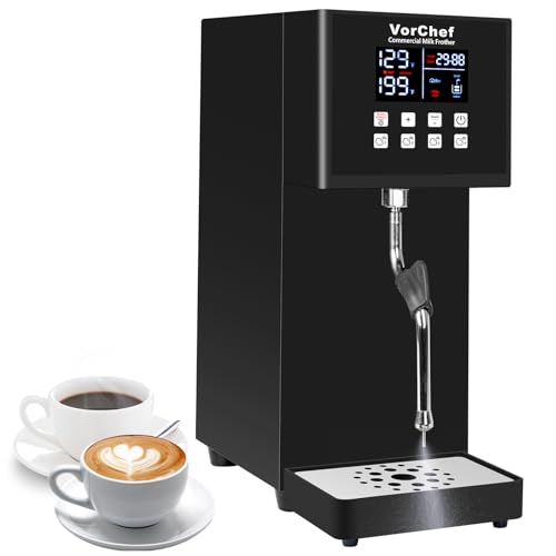 VorChef Commercial Milk Frother, 2200W 110V Automatic Steam Machine Electric Steam Milk Frothing...