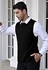 KUYIGO Men's Sleeveless Vest Classic Business Gentleman Crew Neck Knitwear Knitted Waistcoat Sweater Cardigans Tank Tops XXL Black #4