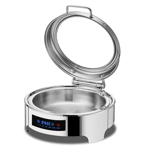 Calentador de alimentos con tapa de cristal, temperatura ajustable para fiestas, bodas, banquetes, hoteles