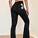 Maiyifu-GJ Women's High Waist Cut Out Pants Skinny Cut Out Workout Flare Yoga Pant Sexy Stretch Wide Leg Long Trousers (Black,X-Small)