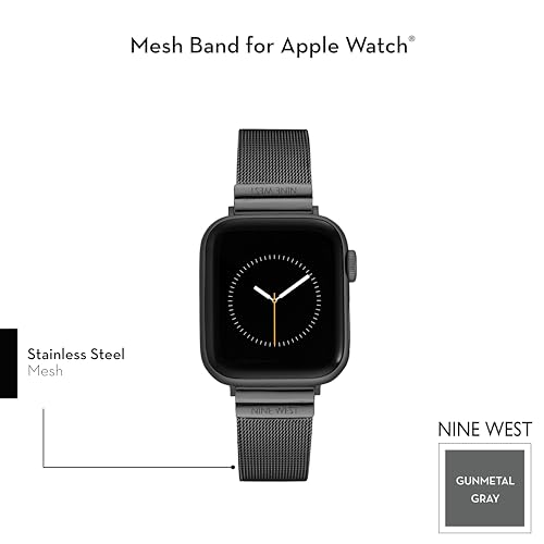 Nine West Fashion Mesh Bracelet for Apple Watch Secure, Adjustable, Apple Watch Band Replacement, Fits Most Wrists