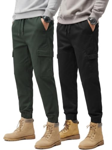 Image of Leriya Fashion Men's Cargo Pants | 4 Pocket Cotton Cargo Joggers for Men | Loose Fit Stylish Pant with Pockets | Casual Baggy Trousers & Streetwear Lower