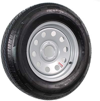 2-Pack Mounted Trailer Tire and Rim ST205/75R14 LRD 5-4.5 Silver Modular Wheel