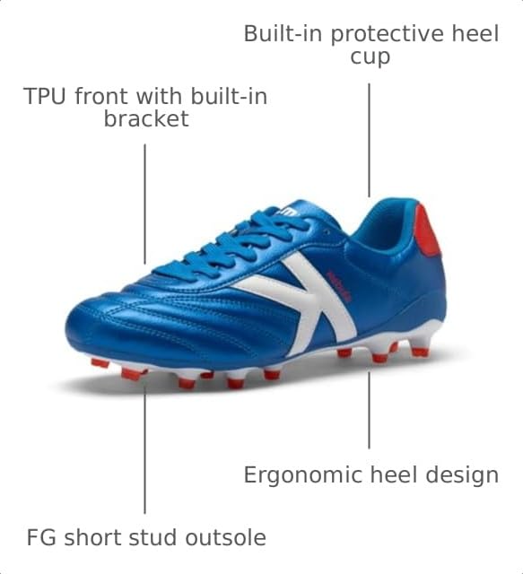 Image of KELME Nebula Men's Soccer Cleats, Firm /Artificial Ground Shoes, for Outdoor Football Rugby Baseball