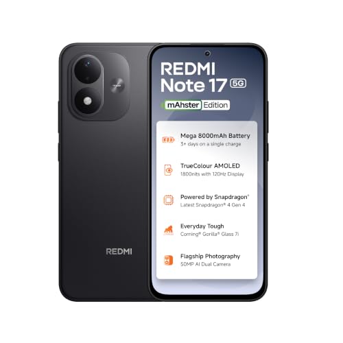 REDMI Note 17 5G (Dark Night, 6GB RAM, 128GB ROM) | 8000mAh Batte...