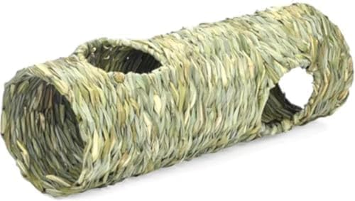 Citybabyウサギ用大型草ハウス小動物用隠れ家わらベッド噛むおもちゃ付き遊べる休憩所軽量快適安全天然素材ハムスターモルモットうさぎの遊び場リラックス (33*24*10cm)