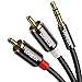 UGREEN 3.5mm to 2RCA Audio Auxiliary Adapter Stereo Splitter Cable AUX RCA Y Cord for Smartphone Speakers Tablet HDTV MP3 Player(15ft)