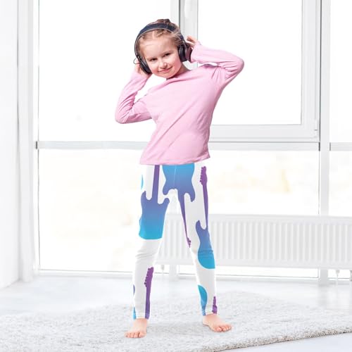 Pattern with Electric Guitars Girls Leggings,Workout Leggings for Girls Toddler Athletic Leggings Size for 3-10T4