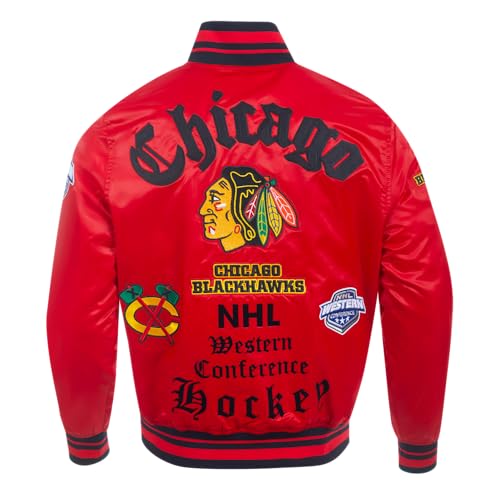 Image of Pro Standard Mens NHL Old English Satin Jacket