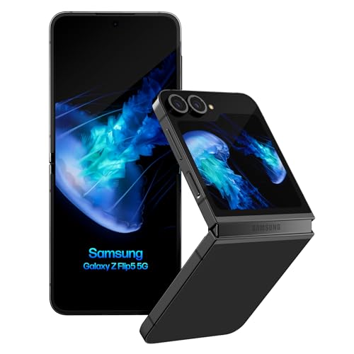Samsung Galaxy Z Flip5 5G Unlocked Smartphone (Like New) - 256GB Graphite 6.7 Dynamic AMOLED 2X Foldable Display 8GB RAM US Version Bundle with Qi Wireless Charging Pad