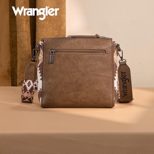 Image of Wrangler Aztec Crossbody Purse Medium Shoulder Bags for Women Western Handbag with Guitar Strap