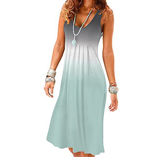 Image of AELSON Womens Summer Casual Sleeveless Mini Printed Vest Dresses