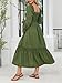 CUPSHE Women's Maternity Maxi Dresses Square Neck Smocked Baby Shower Long Sleeve Ruffled Fashion Casual Fall Pregnancy Dress Olive Green, S