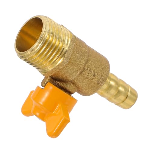 BUGUUYO Válvula de Bola de Latón Engrosado 1/2 con Rosca Macho Válvula de Cierre para Estufa de Gas y Fogata Accesorio Compatible con Mangueras Resistente a Fugas Uso Industrial y