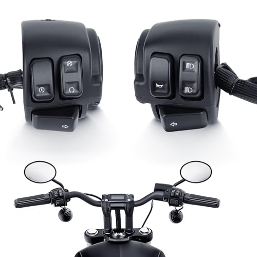 DREAMIZER 1\ Motorrad Lenkerschalter Steuerung und Kabelbaum, Kompatibel mit Harley Softail Dyna Sportster V-Rod 1996-2012, 1 Paar