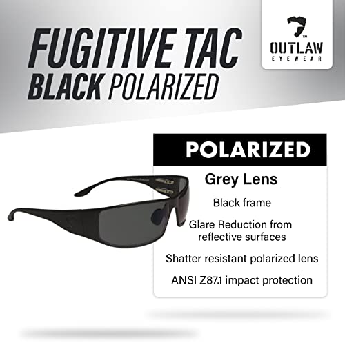 Image of OutLaw Eyewear Fugitive Aluminum Tactical and Motorcycle Sunglass, ANSI Z87.1 Impact Protection USA