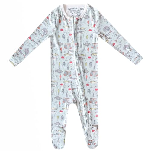 Image of Copper Pearl Zip-Up Footie Baby Pajamas - Soft Newborn Onesies for Boys & Girls, Tag-Free with Two-Way Zipper Baby Sleepers for Newborn - 24 Months, Trout