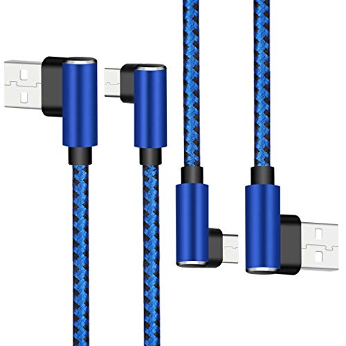 New Elbow Type C Cable 2-Pack 10ft Blue Black, Double 90 Degree and Double-Faced USB C Cable Fast Charger Data Sync for Samsung Galaxy Note 20 Ultra 20 10 9 S20+ 20 20+ S10 S9 S8 Plus, Google Pixel