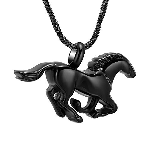 Yinplsmemory Galloping Horse Cremation Jewelry Urn Necklace for - Main Image