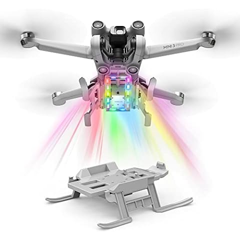 STARTRC Mini 3 Pro LED Lights Landing Gear, Foldable Extended Leg with Flash Night LED Lights for DJI Mini 3 Pro Accessories Cover