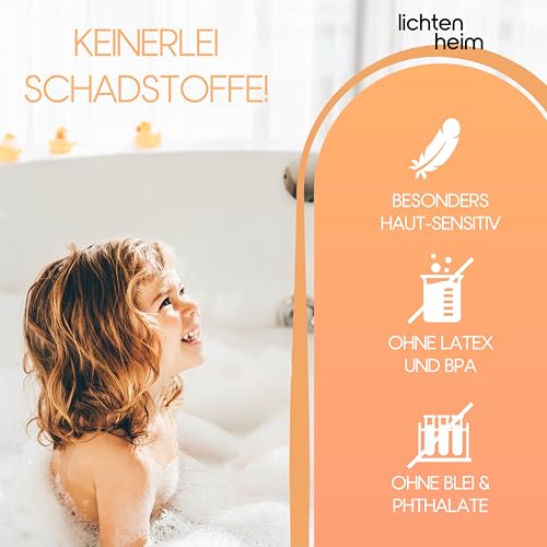 LICHTENHEIM Duschmatte rutschfest Sensitiv 100x40 cm - INKL 2 Haken - Badewannenmatte rutschfest - Antirutschmatte Badewanne BPA frei - Badematte schimmelresistent & waschbar (Anthrazit)