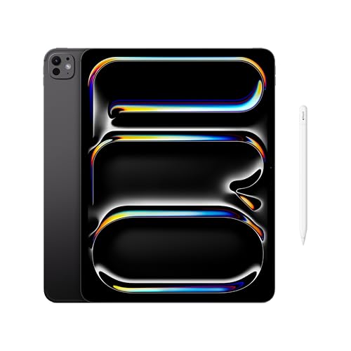 Image of Apple iPad Pro 13-inch (M5): Ultra Retina XDR Display - Nano-Texture Glass, 2TB, LiDAR Scanner, Wi-Fi 7 with N1 + 5G Cellular with C1X chip, Face ID - Space Black with Apple Pencil (USB-C)