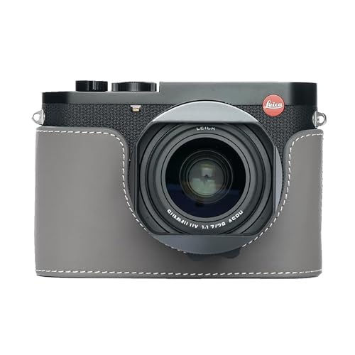 QIYAONUO�{�f�B�[�n�[�t�P�[�X Leica Q3��p �J�����P�[�X �{�f�B�P�[�X �o�b�e���[�̌����ł� �O�r�l�W���t��(�O���[)