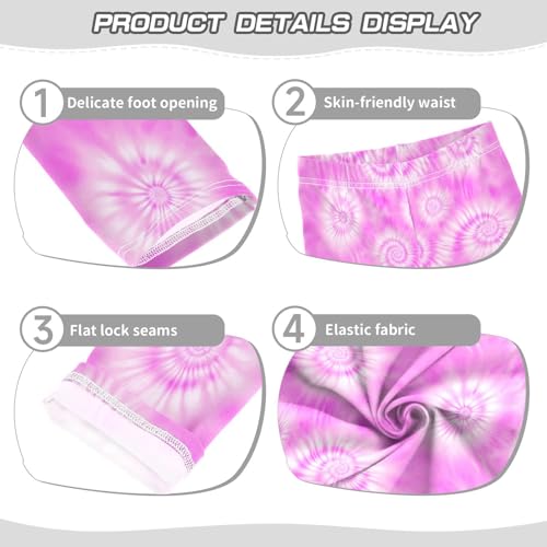 ALAZA Girls' Leggings Children's Yoga Pants Skinny Printed Dance Hotpink Tie Dye Comfortable 4T2