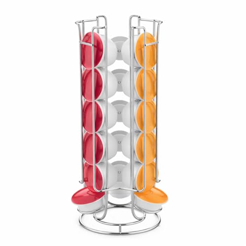 Terryshop74 Soporte para cápsulas de café compatible con sistema Dolce Gusto – 3 ranuras de 6 cápsulas (total 18) – Dispensador de metal que ahorra espacio – Organizador de mesa para cocina, oficina y