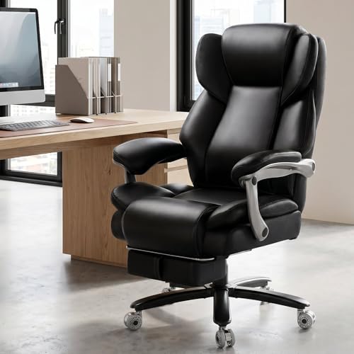 Image of Indulgear 500lbs Heavy Duty Comfy Office Chair, Reclining Big and Tall Office Chair for Heavy People, High Back Executive Chair with Adjustable Lumbar Support,Pocket Spring Cushion