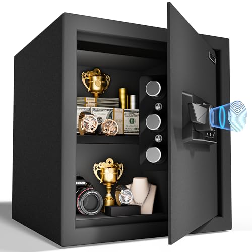 Biometric Safe Box with Fireproof Bag and Keys